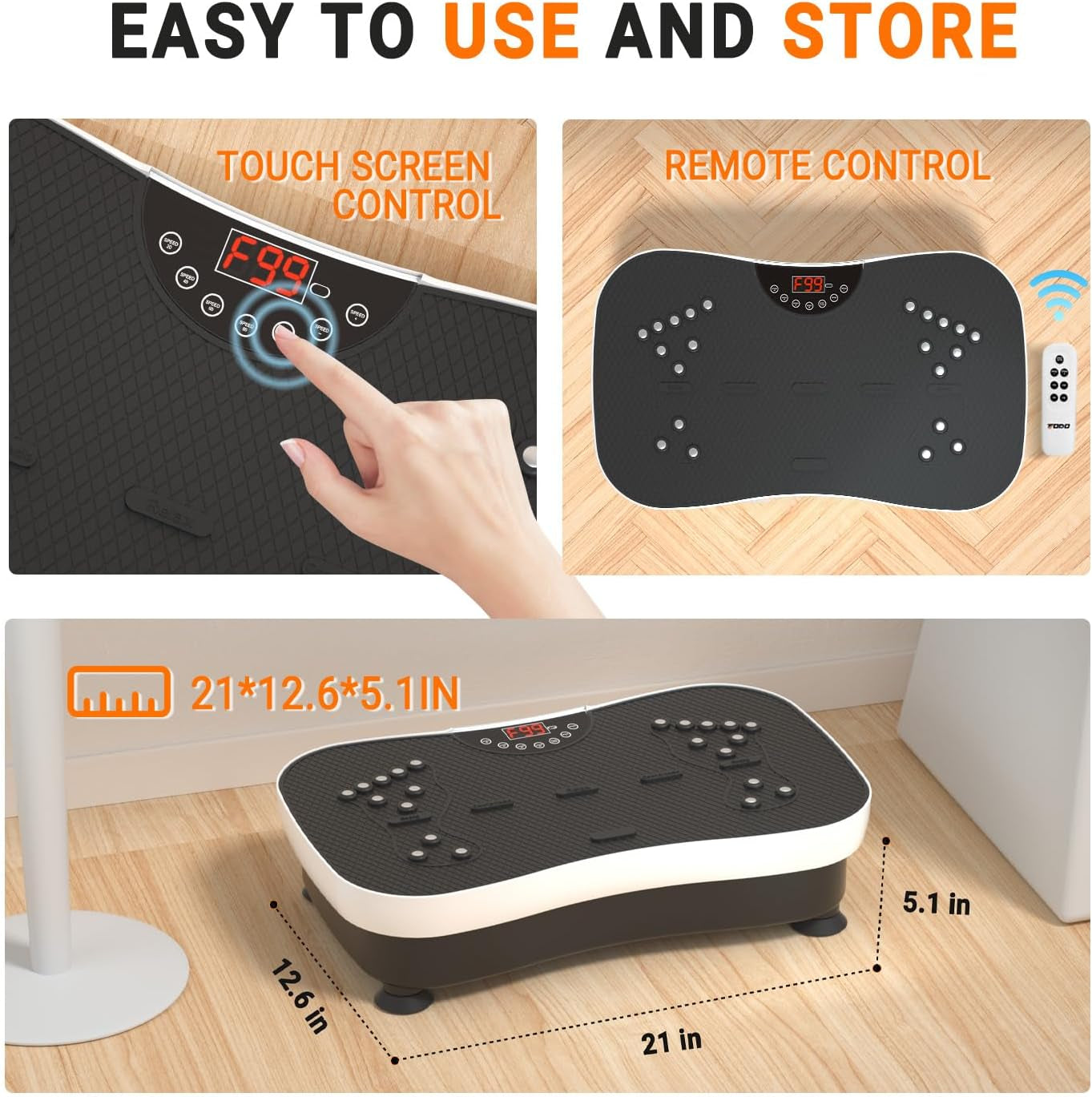 Vibration Plate Exercise Machine Whole Body Vibration Machine with Remote Control for Pain Relief, Lymphatic Drainage, Weight Loss